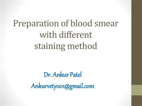 Blood smear staining