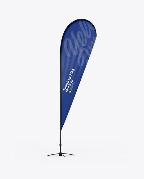 Textured Teardrop Flag Mockup - Free Download Images High Quality PNG, JPG