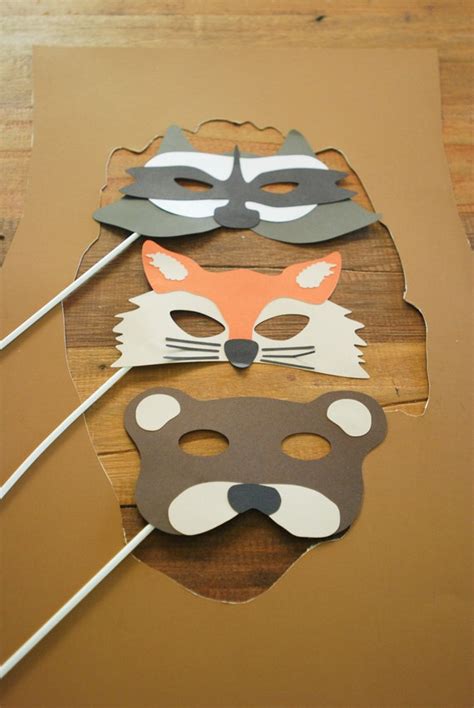Woodland Animal Masks Woodland Baby Shower Photo Props | Etsy