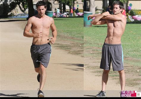 Brant Daugherty showed off his toned figure as he worked out at a park