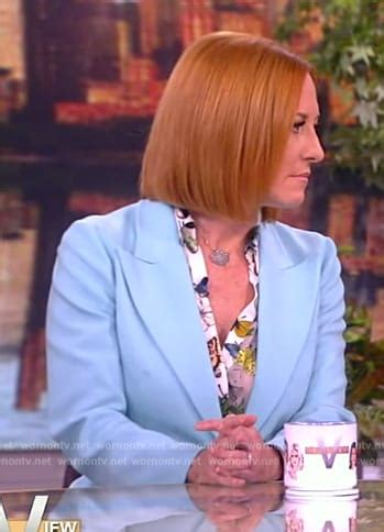 WornOnTV: Jes Psaki’s butterfly print blouse and blue blazer on The ...