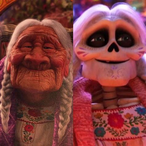 In Coco (2017), Mamá Coco remains old in afterlife. This is Pixar