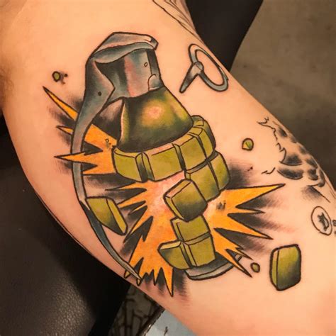 Grenade by Matt at Remington tattoo in San Diego, CA : r/tattoo