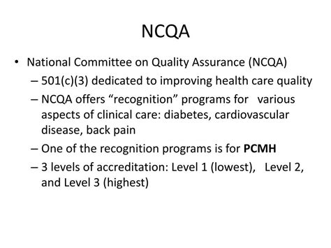 PPT - Patient-Centered Medical Home NCQA’s PCMH 2011 Standards ... 