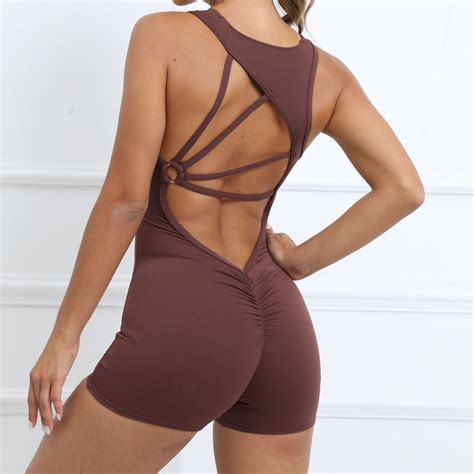 5 Colors One Piece Sports Suit Sexy Gym Wear Women Yoga Jumpsuit - One