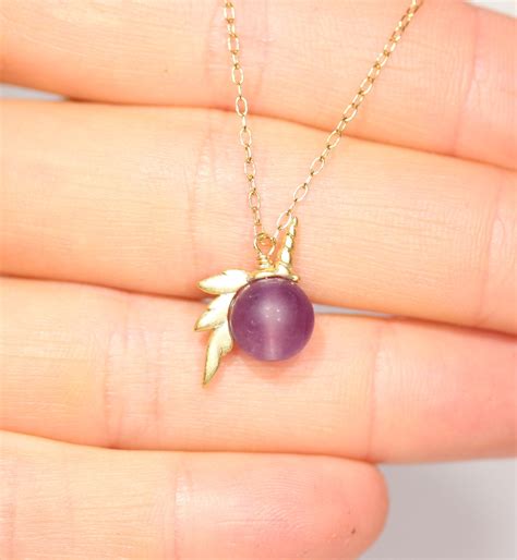 Unicorn necklace, February birthstone, amethyst necklace, purple bead