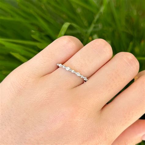 14k White Gold Marquise & Round Brilliant Diamond Anniversary Band