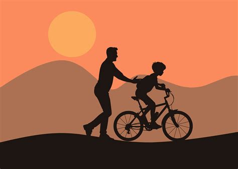 father son bicycle royalty  vector graphic pixabay