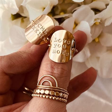 quote ring customized ring disc ring personalized ring message