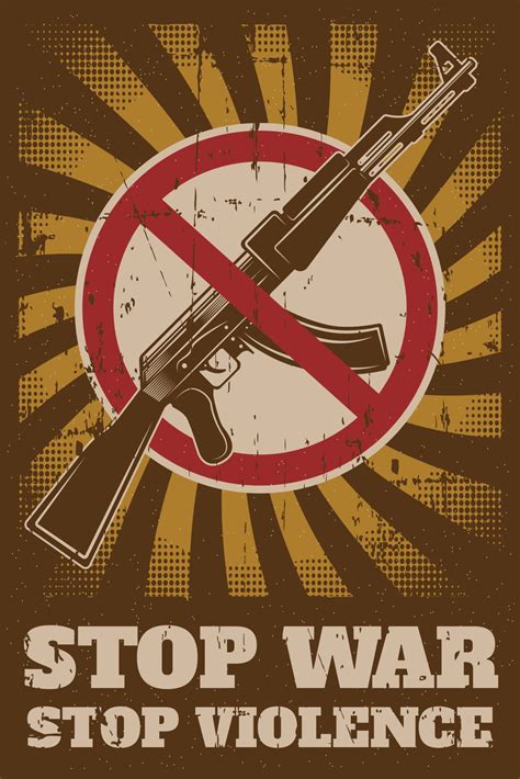 Stop War Stop Violence Message Retro Poster 6296396 Vector Art at Vecteezy