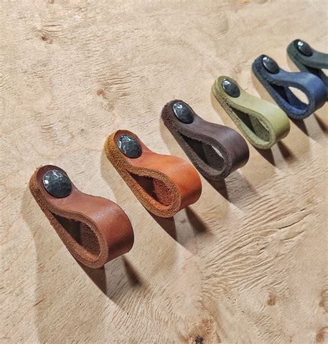 Leather Furniture Handles Drawer Pulls Knobs Leather | Etsy 