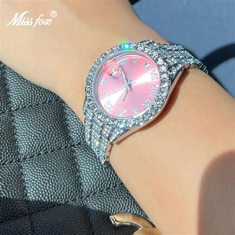 Relógio De Luxo Feminino - Missfox rosa relógio feminino luxo pequeno rosto elegante relógios de ...