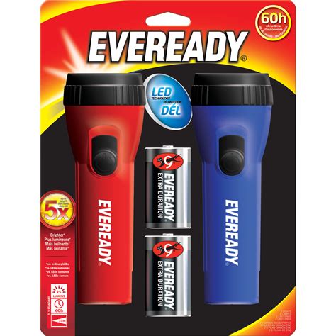 Eveready Handheld Super Bright General Purpose LED Flashlight, 2 Pack