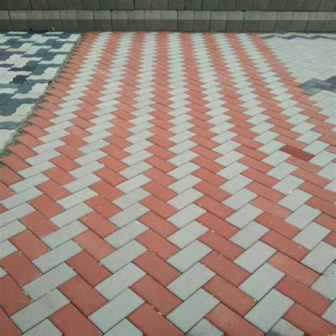 redwhite concrete rectangular interlocking paver block size