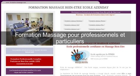 formation massage pour professionnels  particuliers formation