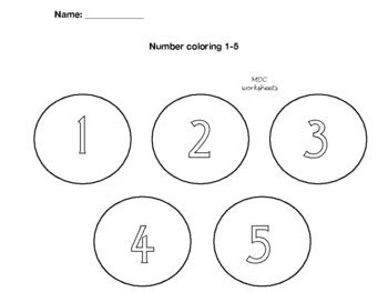 Number 1-5 Coloring Page - Numbers Free Printable Templates Coloring ...