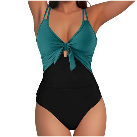 Stamzod Women's Swimwear One Piece Swimsuit Knot Cutout Bathing Suit