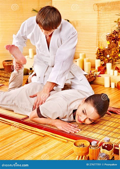 Woman Getting Feet Massage. Stock Image - Image of beauty, massaging