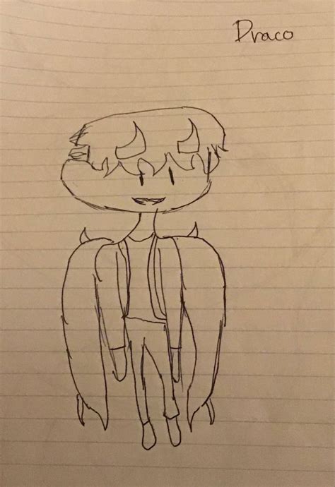 a drawing of an anime character with long hair and big eyes, in a notebook