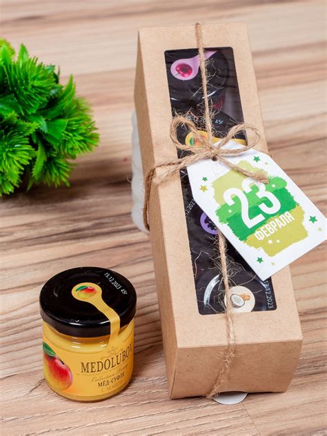 Мед-суфле подарочный набор на 23 февраля Medolubov 4 вкуса*45 г ...