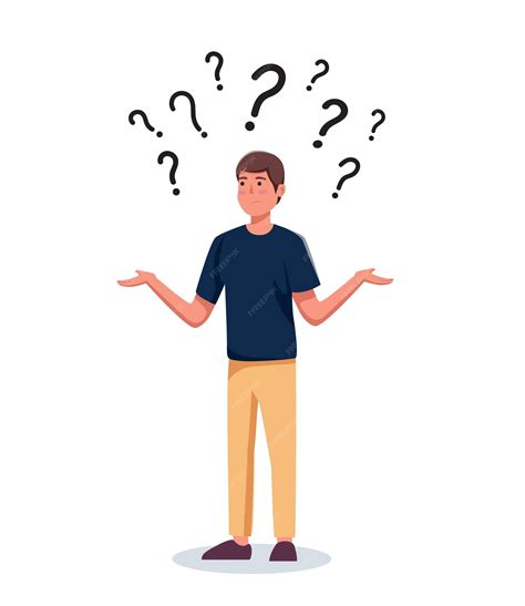 Hombre en duda interrogación ilustración vectorial | Vector Premium