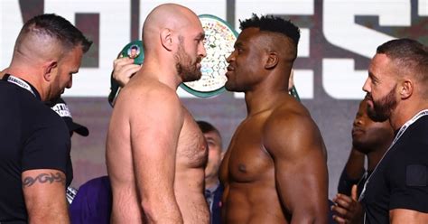 Video - Tyson Fury Leans On, Clashes Heads With Francis Ngannou During ...