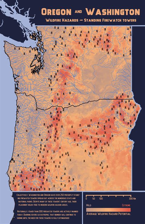 wildfires potential  fire  towers   maps   web
