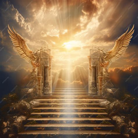 Golden Gates of Heaven with Glowing Light | Premium AI-generated image
