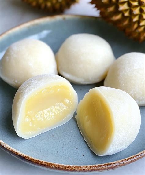 easy durian mochi recipe soft creamy  bake myworldwiderecipe