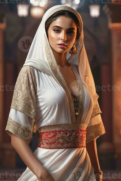 AI Generated Beautiful eastern young woman in traditional national