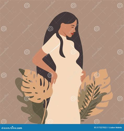 Woman In Childbirth Process Lying On Her Side, Flat Vector Illustration