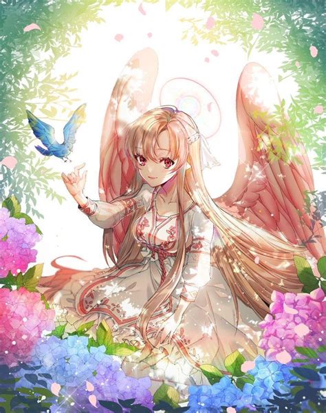 beautiful anime character  blonde hair  wings mabinogi