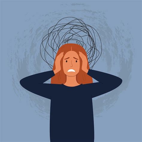 premium vector  woman   head   hands suffering