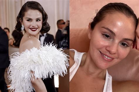 selena gomez posts  selfie   makeup  attending high profile