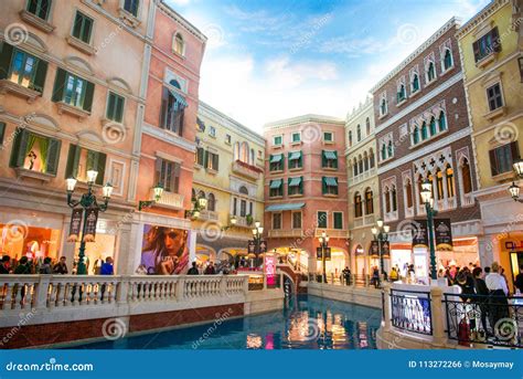 Macau - January 16, 2018 :Interior View of the Venetian Hotel Editorial ...