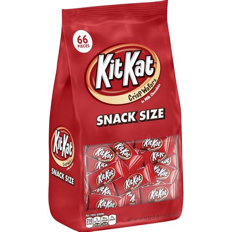 Kit Kat Milk Chocolate Wafer Snack Size Candy, Bag 32.34 oz, 66 Pieces