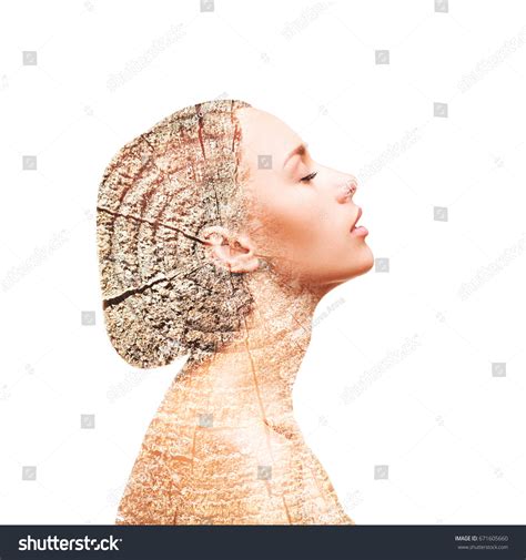 Silhouette Young Nude Beautiful Woman Cut Stock Photo 671605660