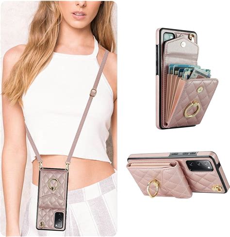 QLTYPRI Handyhülle für Samsung Galaxy S20 FE Hülle mit Band, Mikrofaser