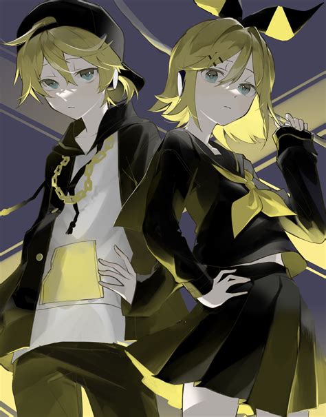 kagamine rin and kagamine len (vocaloid and 1 more) drawn by mo011010