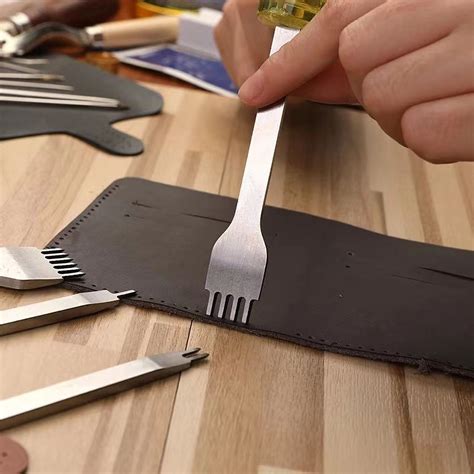 DIY Leather Craft Tool – White Steel Pricking Iron Set (3/4/5/6mm) for ...