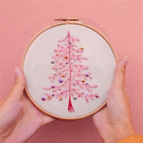 Beaded Christmas Tree Embroidery Kit - Etsy