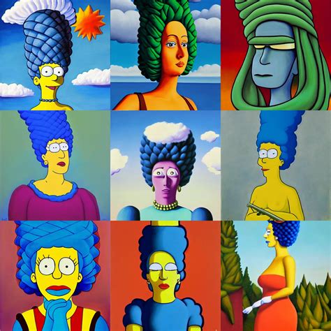 beautiful painting of Marge Simpson in the style of | Stable Diffusion