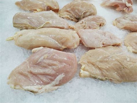 close   frozen fresh chicken breast meat stock image image