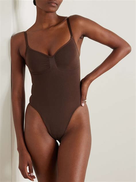 SKIMS Seamless Sculpt Thong Bodysuit - Cocoa | NET-A-PORTER