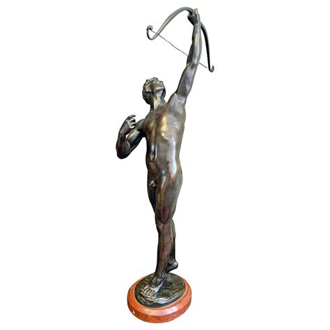 "Archer, " Remarkable Nude Male Bronze Sculpture by Uphues at 1stDibs