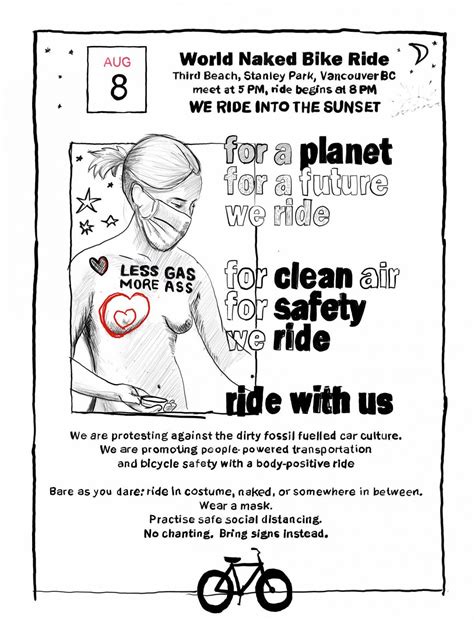 The 2020 World Naked Bike Ride is happening in Vancouver on August 8