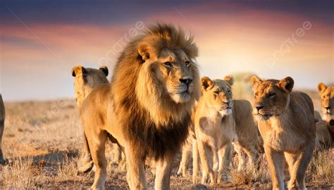 lion pride  african savanna background lion pride savanna