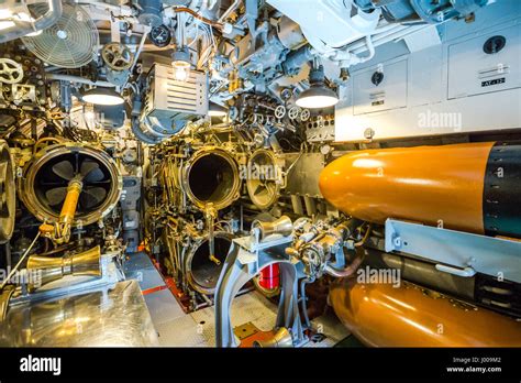 Submarine torpedoes room Stock Photo - Alamy