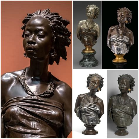 'Venus Africaine' or 'African Venus'. The bronze bust created in 1851