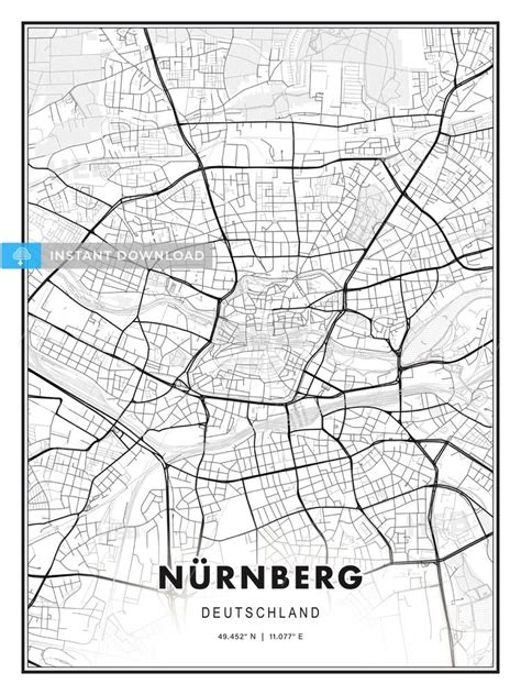 NÜRNBERG / Nurnberg, Germany, Modern Print Template in Various Formats
